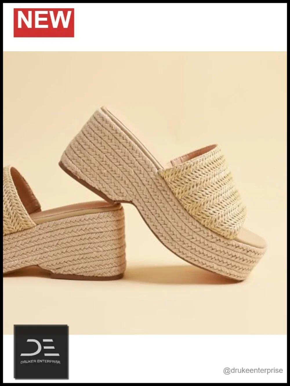 Platform Slip On Espadrille Sandals Wedge Flatform Open Toe Bohemian Summer